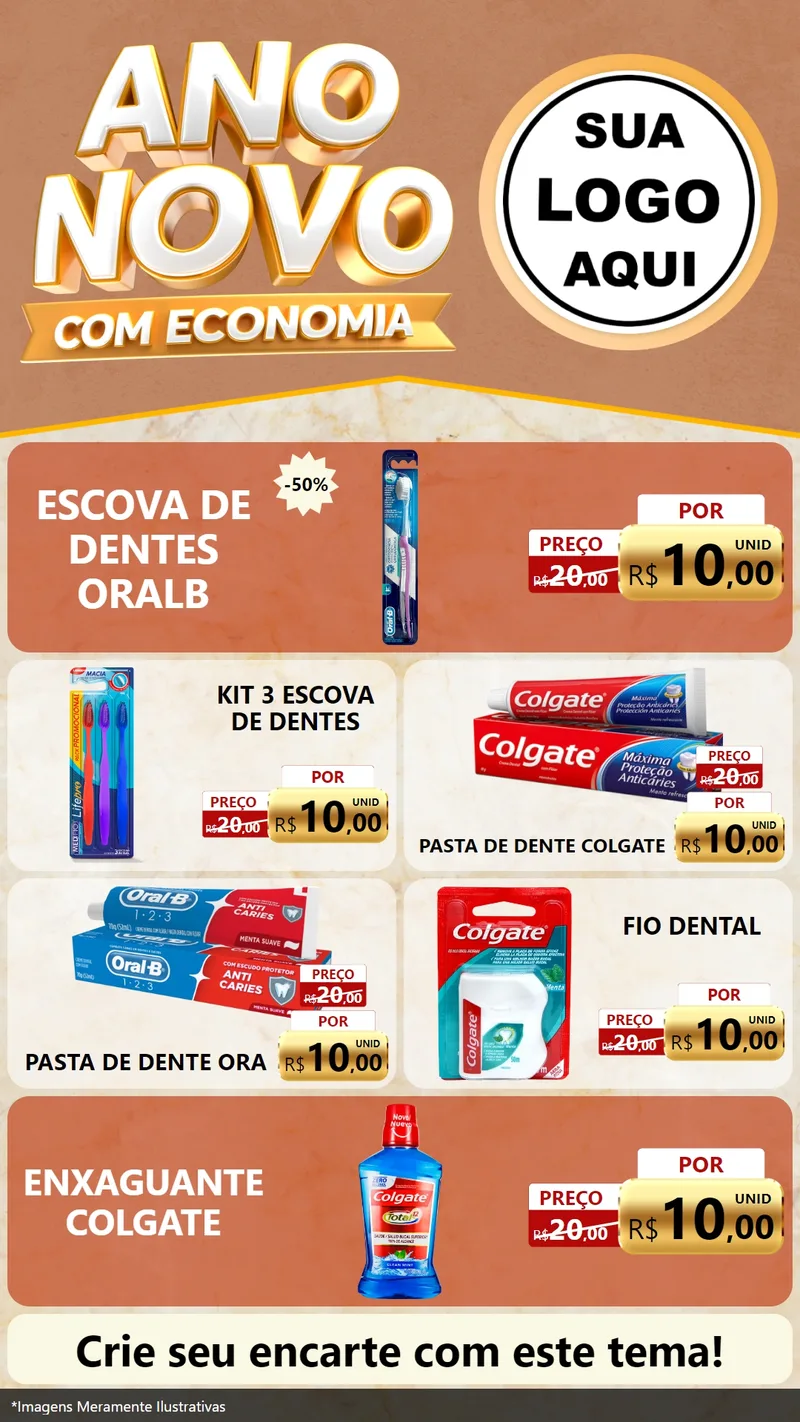 Modelo de TV para TV Vertical com o tema Ano Novo Com Economia para Higiene Pessoal