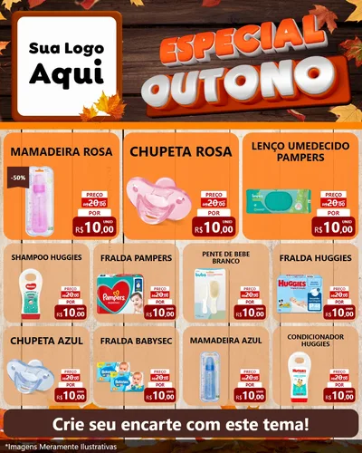 Modelo de Rede Social para Feed Instagram com o tema Especial Outono para Bebês