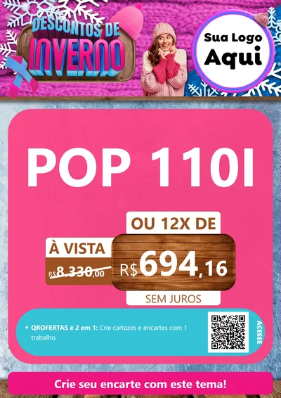 Modelo de Cartaz para Cartaz A4 Vertical com o tema Descontos de Inverno para Concessionaria de Motos