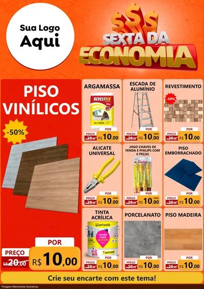 Modelo de Encarte para Encarte A4 Vertical com o tema Sexta da Economia para Material para Construção