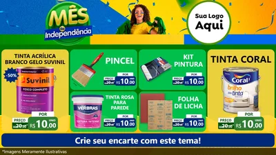 Modelo de TV para TV Horizontal com o tema Mês da Independência para Tintas e Ferramentas