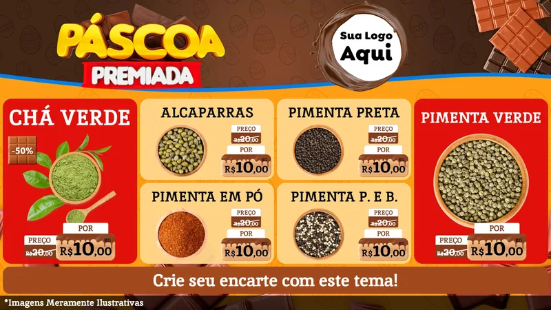 Modelo de TV para TV Horizontal com o tema Páscoa Premiada para Produtos Naturais