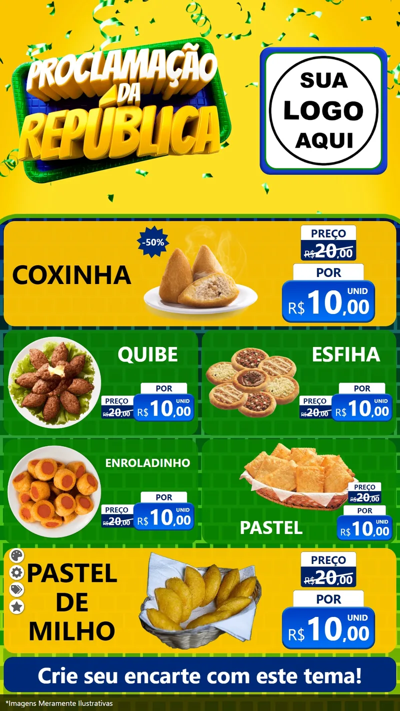 Modelo de TV para TV Vertical com o tema Proclamação da República para Salgadaria