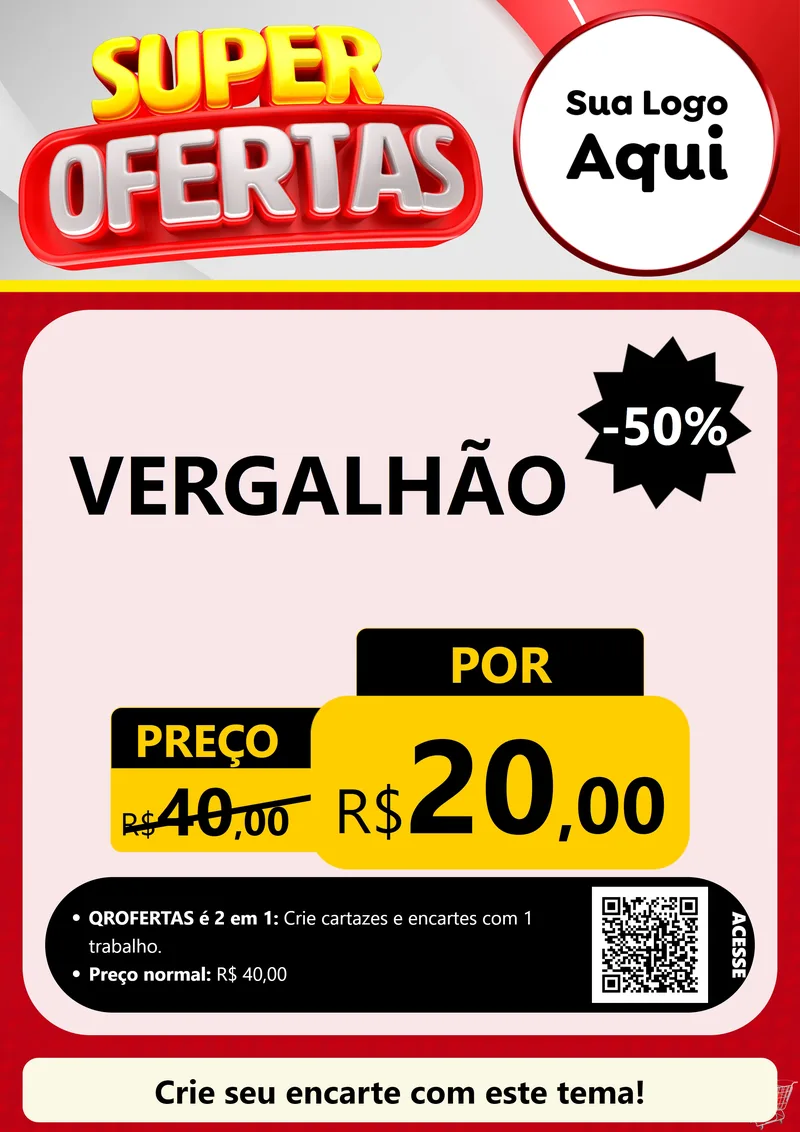 Modelo de Cartaz para Cartaz A4 Vertical com o tema Super Ofertas para Ferragens
