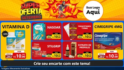 Modelo de TV para TV Horizontal com o tema Super Oferta Setembro para Farmácia