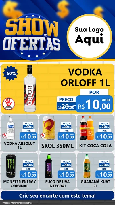 Modelo de Rede Social para Stories com o tema Show de Ofertas para Distribuidora de bebidas