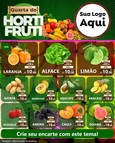 Modelo de Rede Social para Feed Instagram com o tema Quarta do Hortifrúti para Hortifrúti