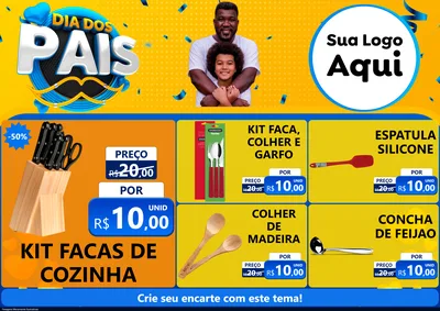 Modelo de Encarte para Encarte A4 Horizontal com o tema Dia dos Pais para Utilidades Domésticas