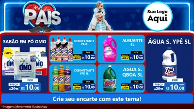 Modelo de TV para TV Horizontal com o tema Mês Dos Pais para Produtos de Limpeza