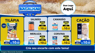 Modelo de TV para TV Horizontal com o tema Fim de Semana do Bacalhau para Peixaria