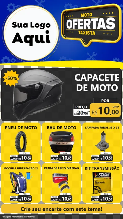 Modelo de Rede Social para Stories com o tema Ofertas Moto Taxista para Moto peças