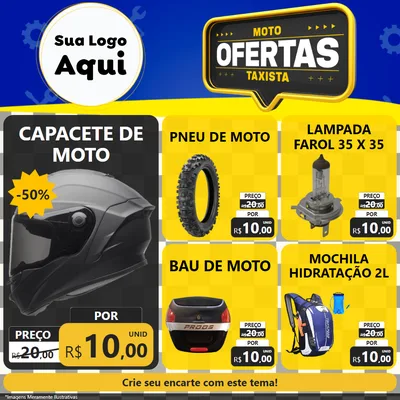 Modelo de Rede Social para Feed Facebook com o tema Ofertas Moto Taxista para Moto peças