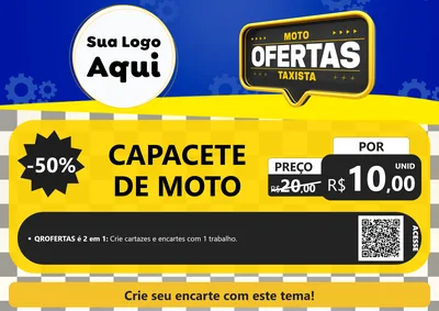 Modelo de Cartaz para Cartaz A4 Horizontal com o tema Ofertas Moto Taxista para Moto peças