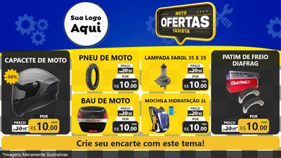 Modelo de TV para TV Horizontal com o tema Ofertas Moto Taxista para Moto peças