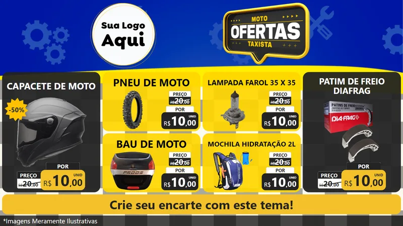 Modelo de TV para TV Horizontal com o tema Ofertas Moto Taxista para Moto peças